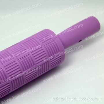New Basketweave Rolling Pin in Purple Cake Fondant Decorative Rolling Pin